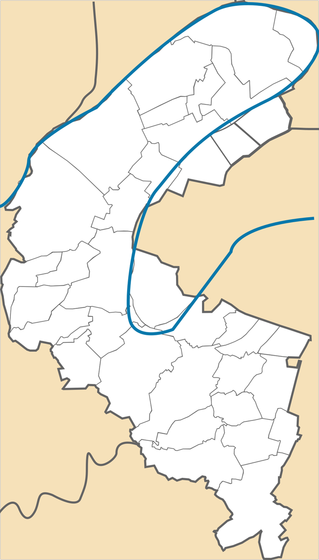 Carte administrative des Hauts-de-Seine, département 92