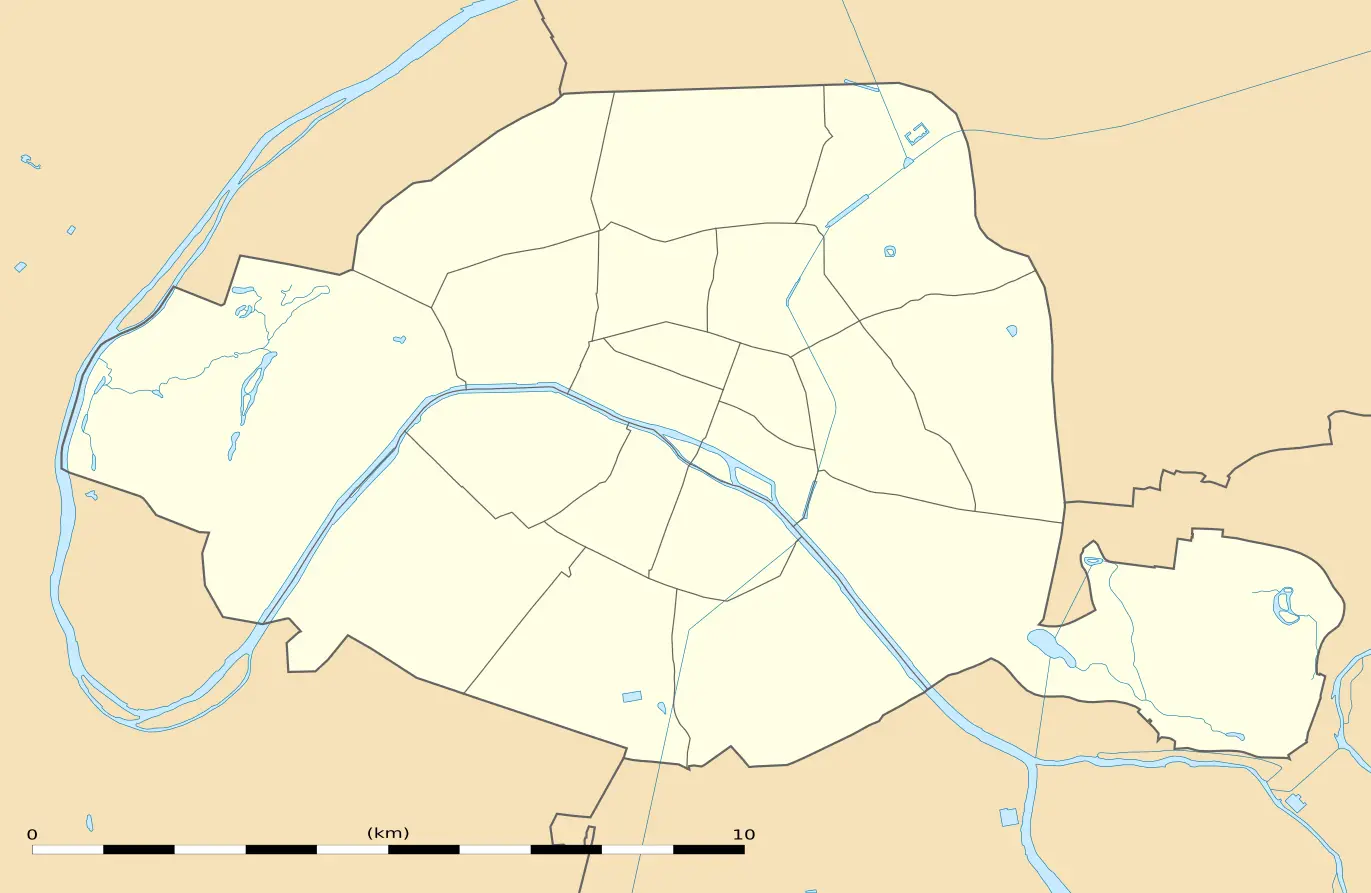 Carte administrative de Paris, département 75