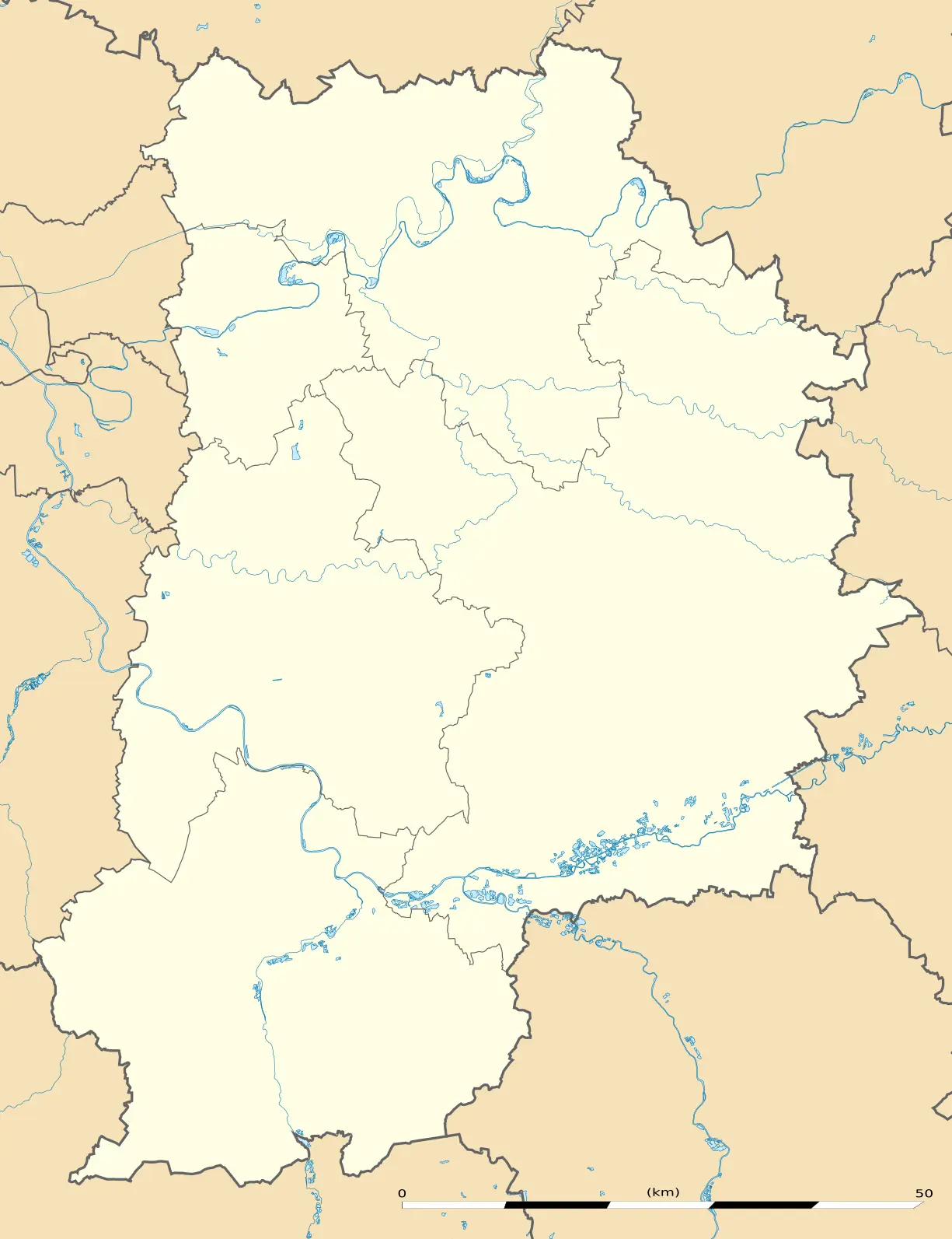 Carte administrative de la Seine-et-Marne, département 77