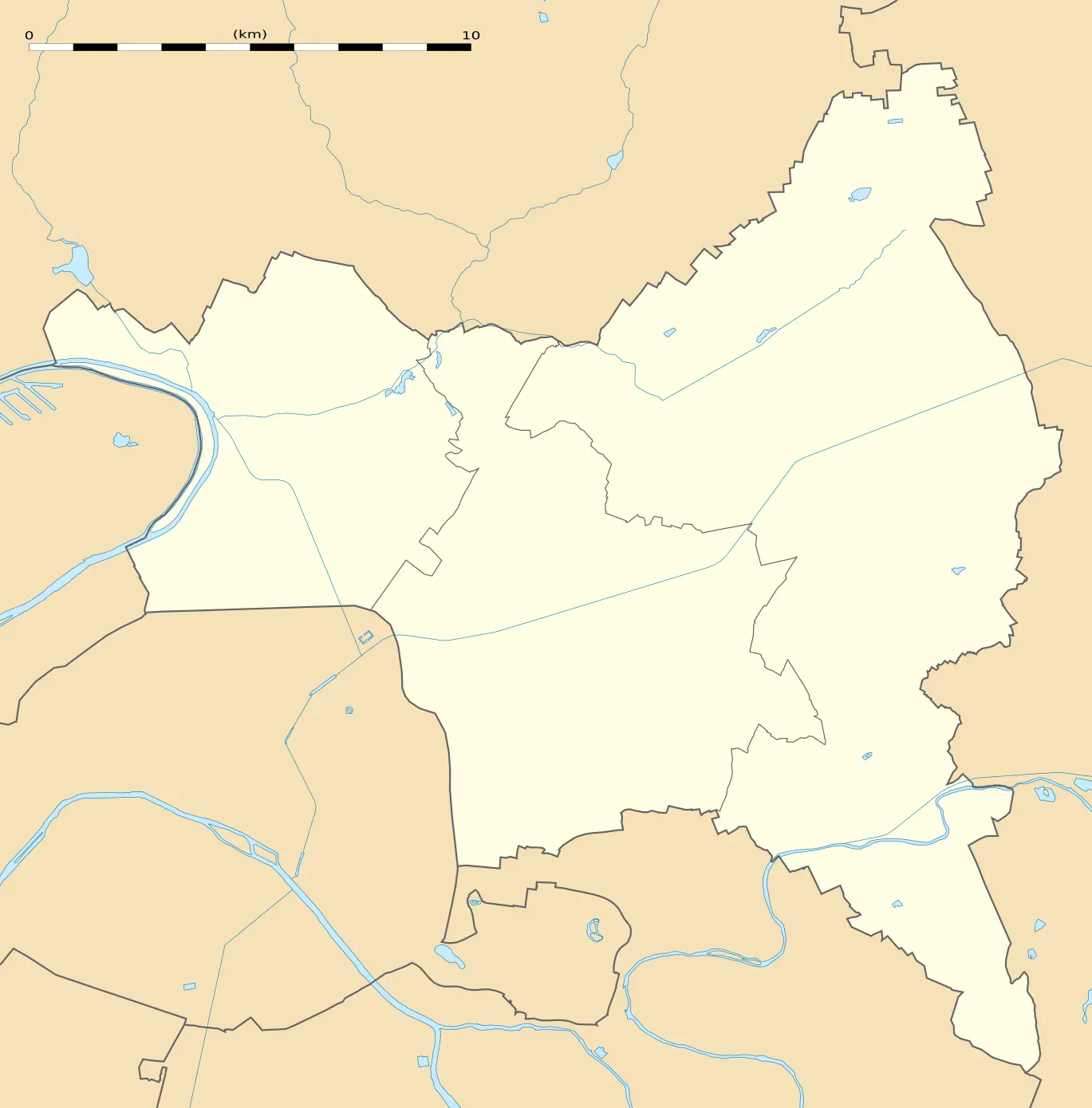 Carte administrative de la Seine-Saint-Denis, département 93